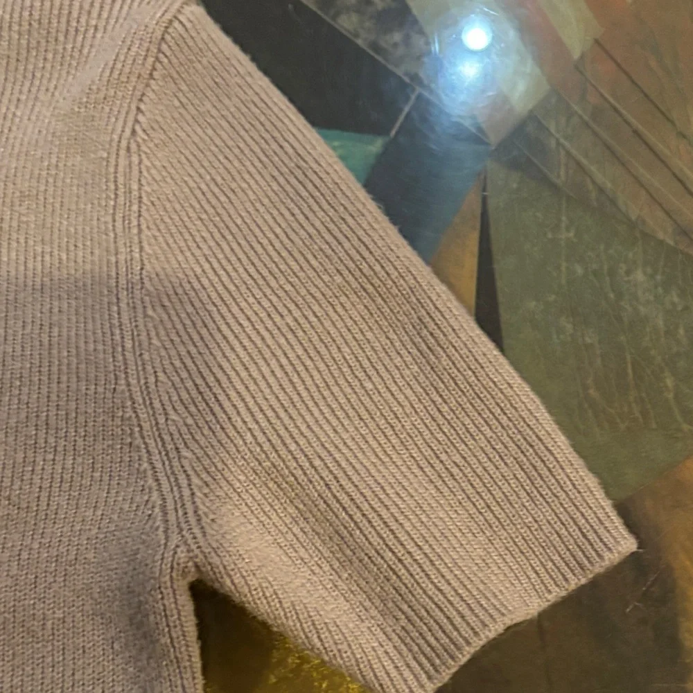 Zara Ribbed Knit Top in Taupe - Picture 3 of 5